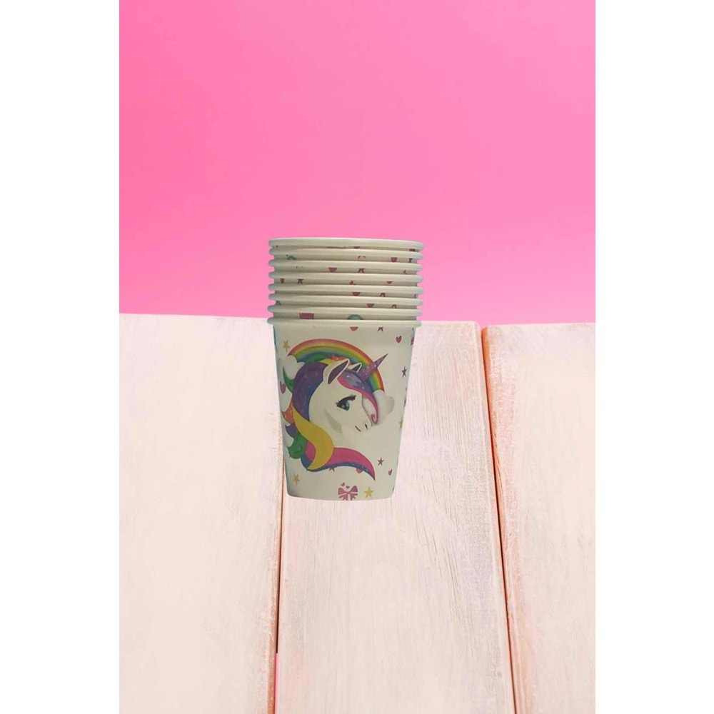 KARTON BARDAK - UNİCORN - 8 OZ - 8 Lİ