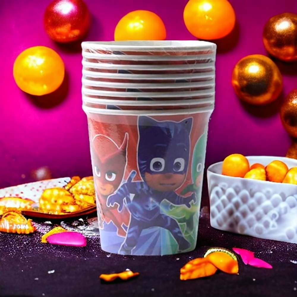 KARTON BARDAK - PJ MASKS - 8 OZ - 8 Lİ