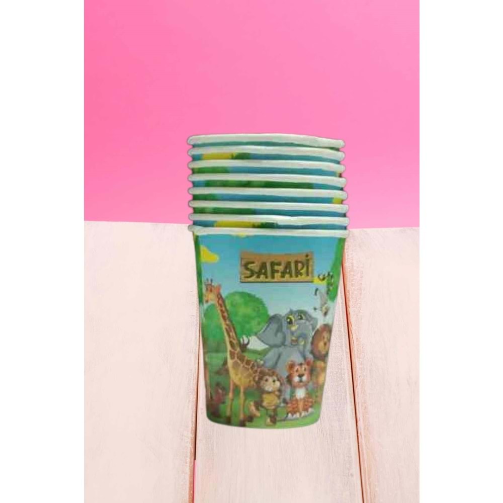 KARTON BARDAK - SAFARİ - 8 OZ - 8 Lİ
