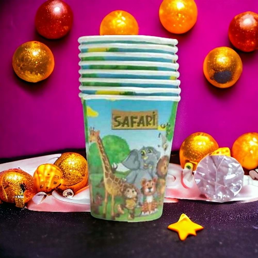 KARTON BARDAK - SAFARİ - 8 OZ - 8 Lİ