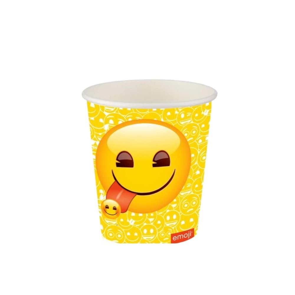 KARTON BARDAK - EMOJİ DÜNYASI - 8 OZ - 8Lİ