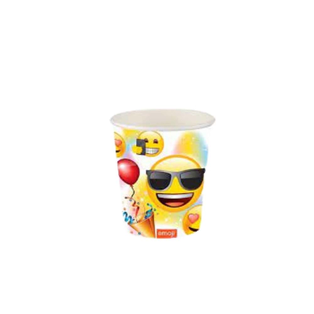 KARTON BARDAK - EMOJİ PARTİ - 8 OZ - 8Lİ