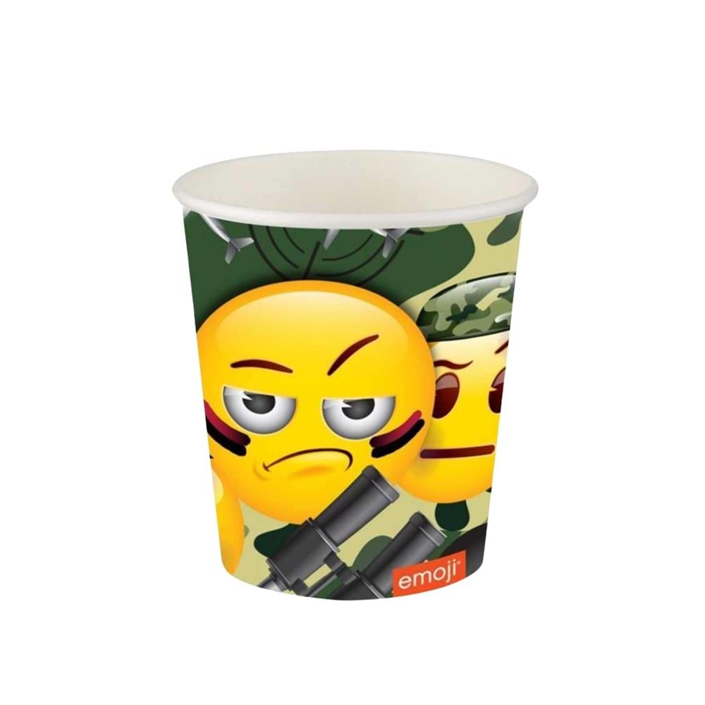 KARTON BARDAK - EMOJİ KAMUFLAJ - 8 OZ - 8Lİ