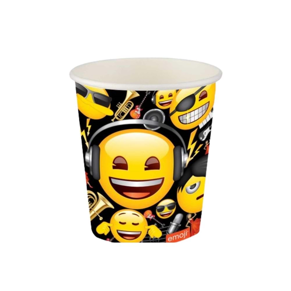 KARTON BARDAK - GENÇ EMOJİ - 8 OZ - 8Lİ