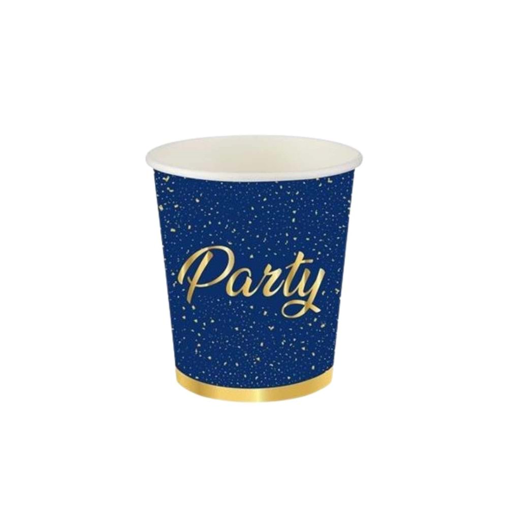 KARTON BARDAK - PARTİ ZAMANI LACİVERT - 8 OZ - 8Lİ