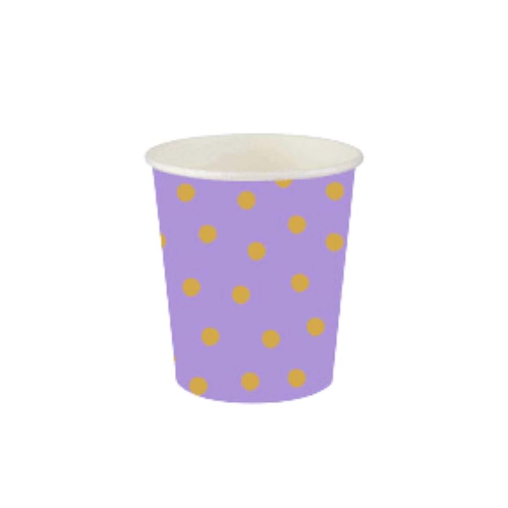KARTON BARDAK - PASTEL DÜŞLER LİLA - 8 OZ - 8Lİ