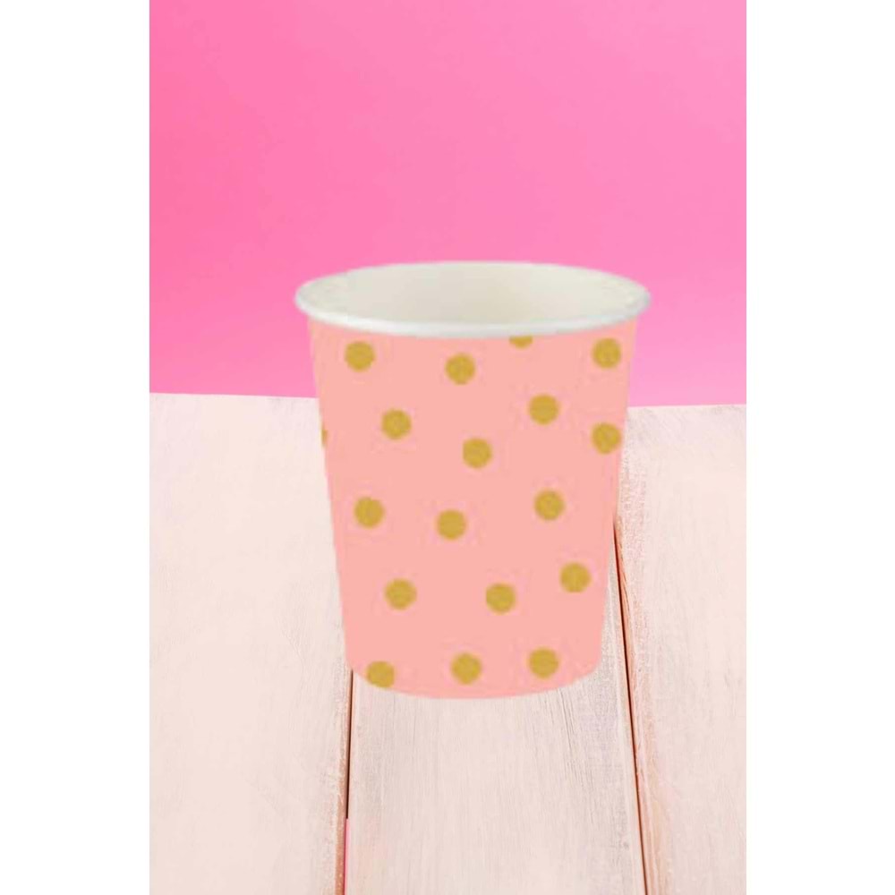 KARTON BARDAK - PASTEL DÜŞLER SOMON - 8 OZ - 8Lİ