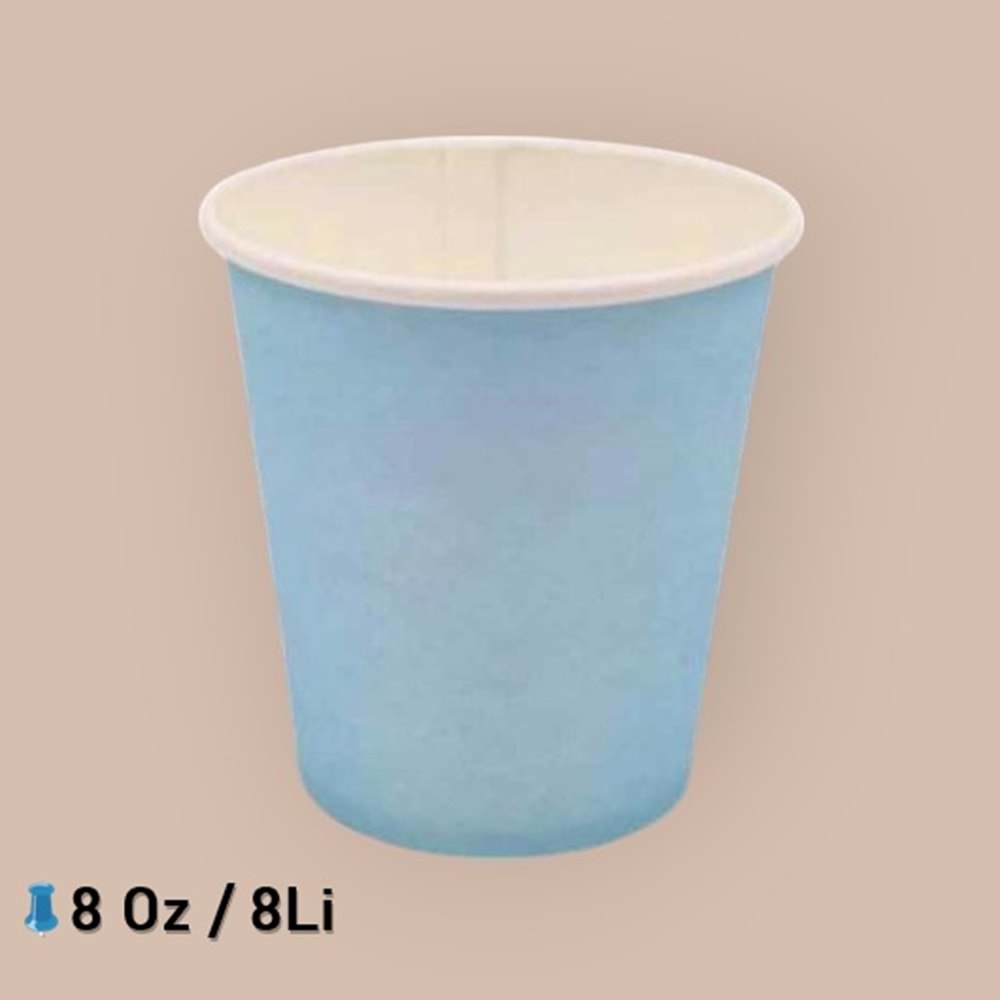 KARTON BARDAK - MAVİ - 8 OZ