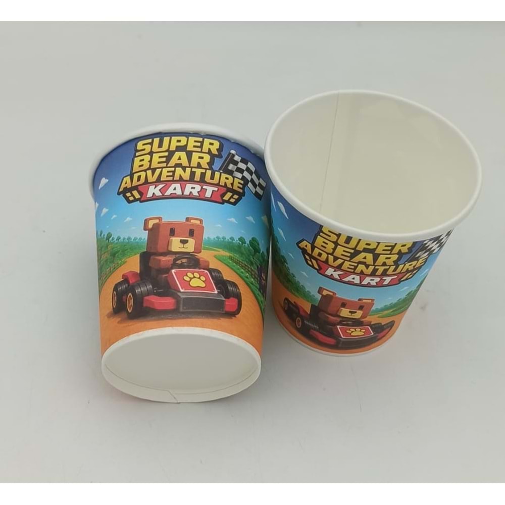 KARTON BARDAK - SÜPER AYI - 8 OZ
