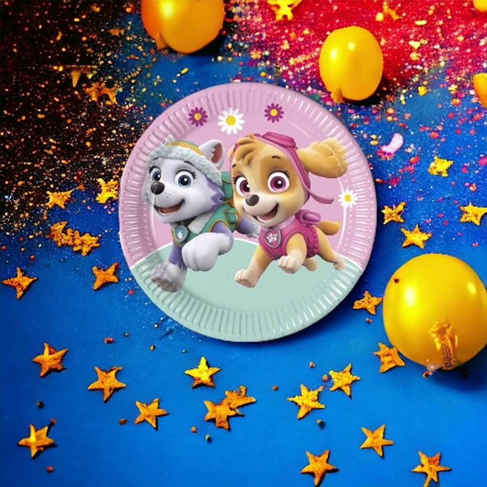 KARTON TABAK - PAW PATROL PEMBE - 23 CM - 8Lİ