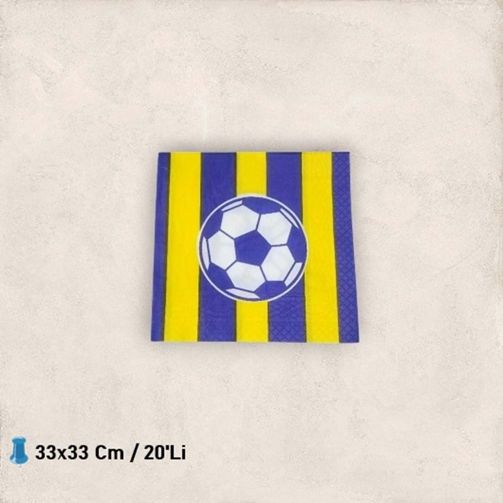 KAĞIT PEÇETE 33x33 CM - SARI LACİVERT - 20 Lİ