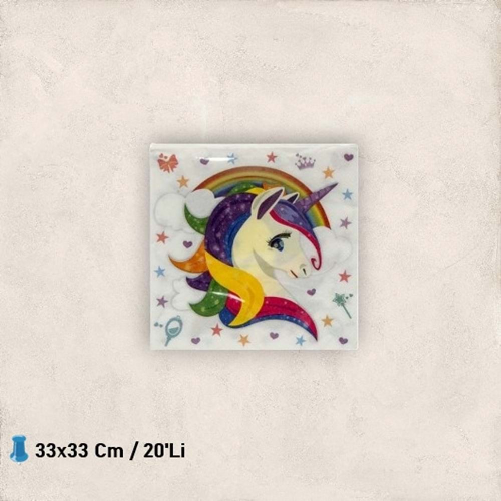 KAĞIT PEÇETE 33x33 CM - UNİCORN - 20 Lİ