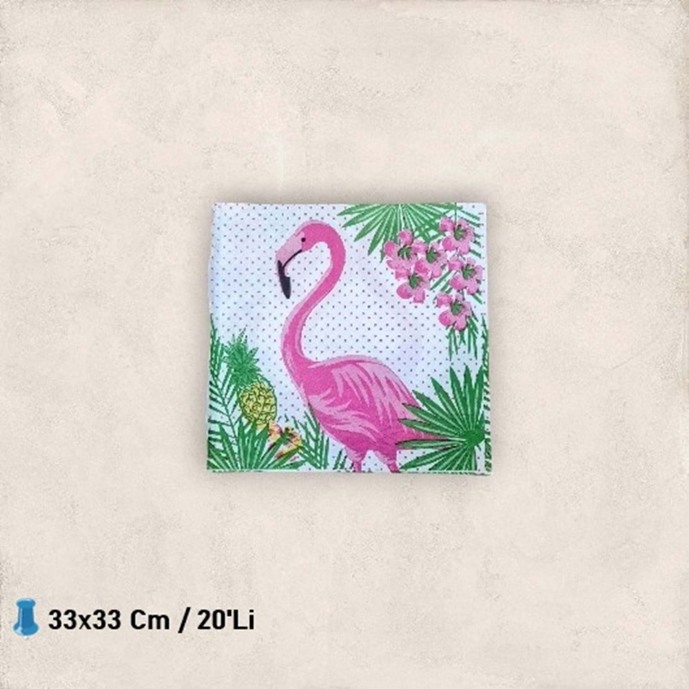 KAĞIT PEÇETE 33x33 CM - FLAMİNGO - 20 Lİ