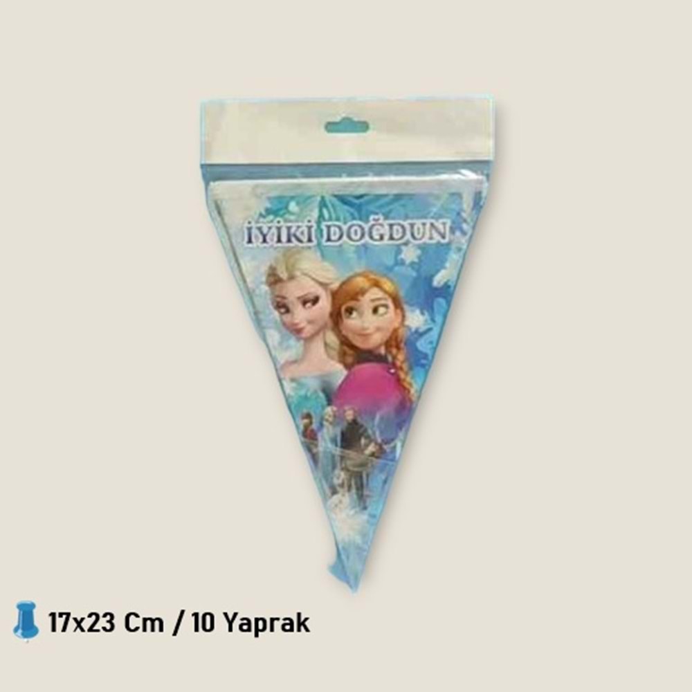 ÜÇGEN FLAMA 10 YAPRAK - FROZEN - 17X23 CM