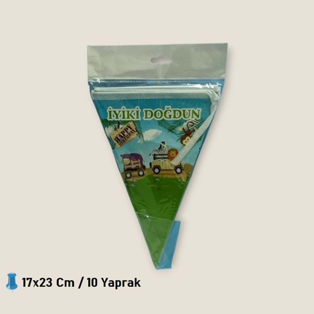 ÜÇGEN FLAMA 10 YAPRAK - SAFARİ - 17X23 CM