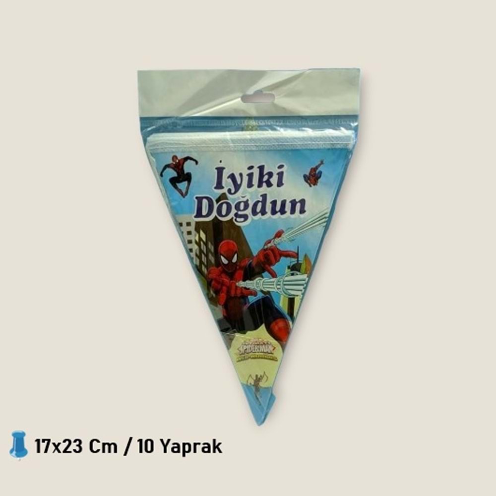 ÜÇGEN FLAMA 10 YAPRAK - SPİDERMAN - 17X23 CM
