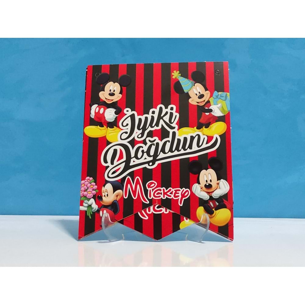 İYİ Kİ DOĞDUN BANNER - MİCKEY MOUSE - 15X17 CM