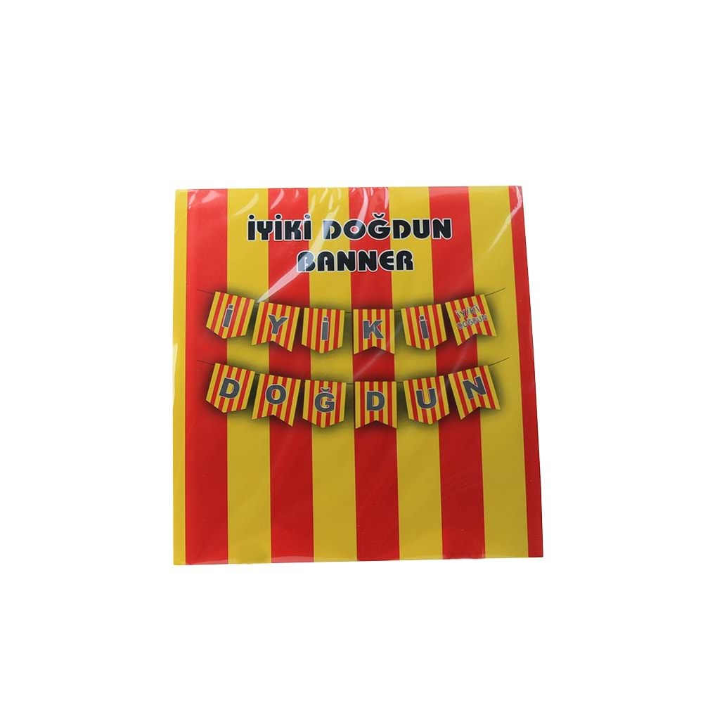 İYİ Kİ DOĞDUN BANNER - SARI KIRMIZI - 15X17 CM