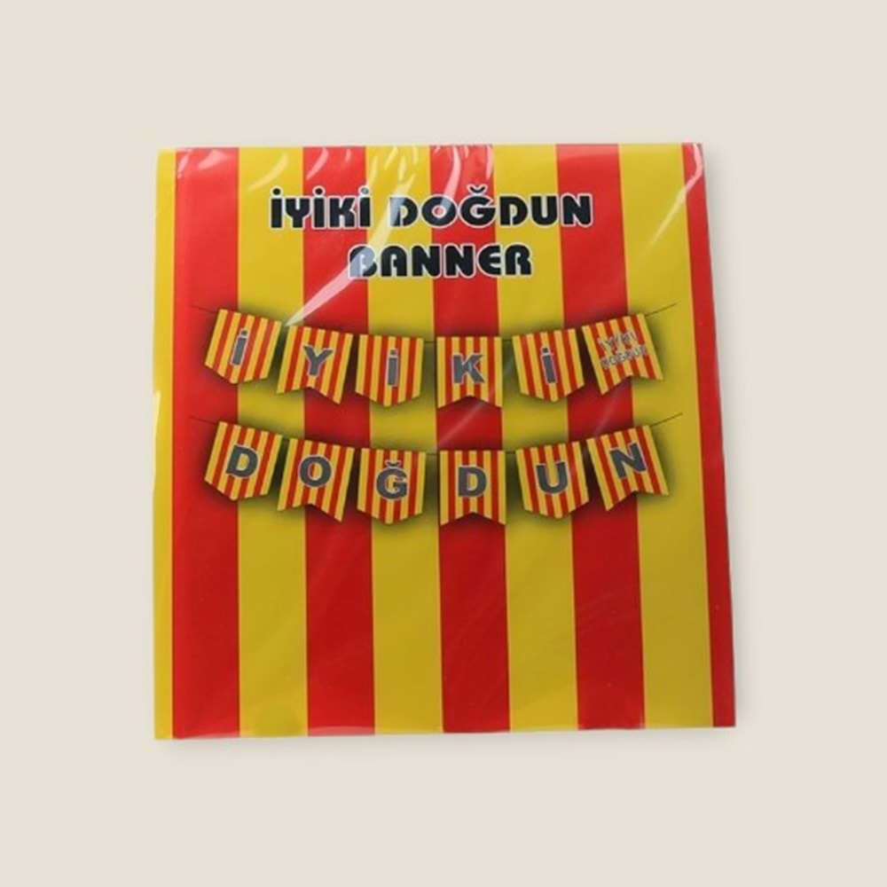 İYİ Kİ DOĞDUN BANNER - SARI KIRMIZI - 15X17 CM