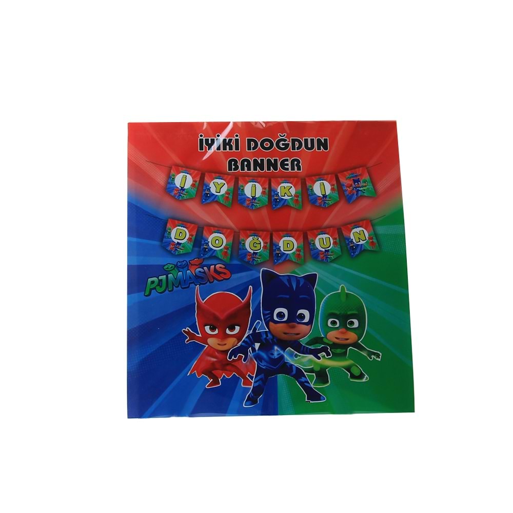 İYİ Kİ DOĞDUN BANNER - PJ MASKS - 15X17 CM
