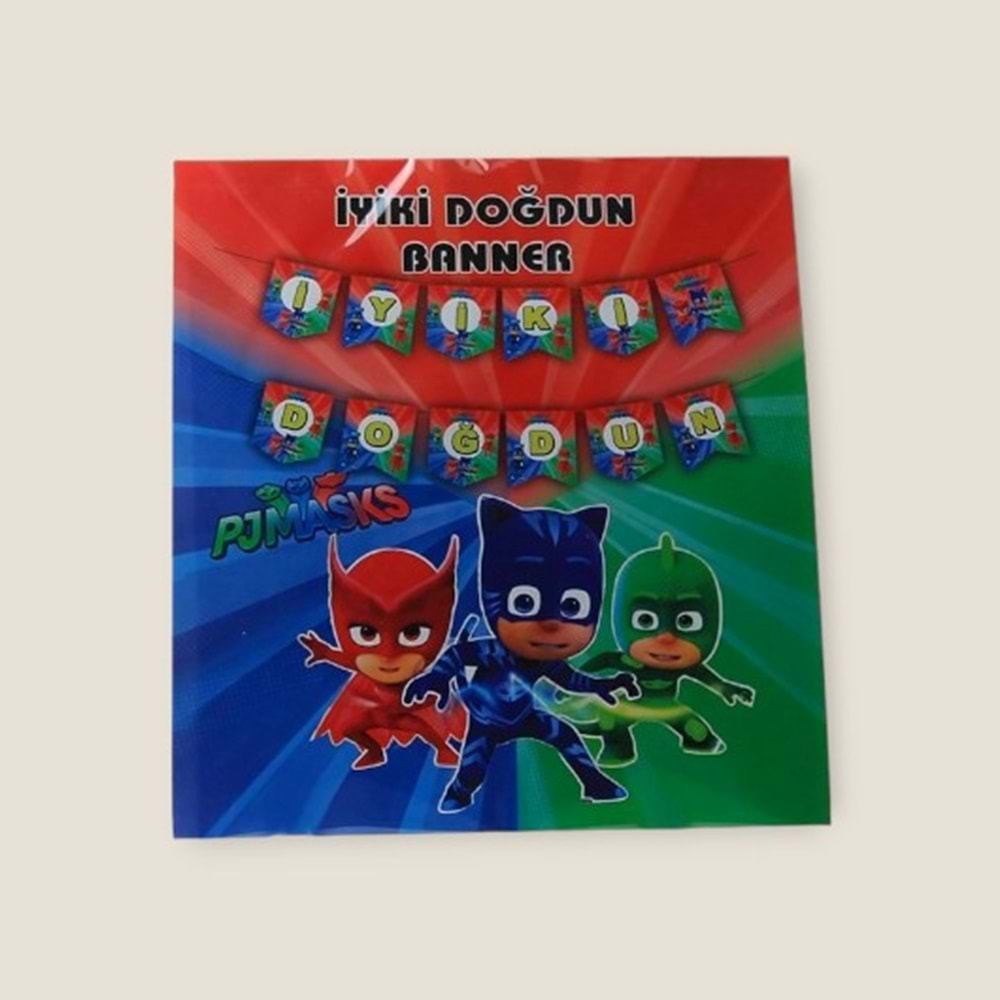 İYİ Kİ DOĞDUN BANNER - PJ MASKS - 15X17 CM