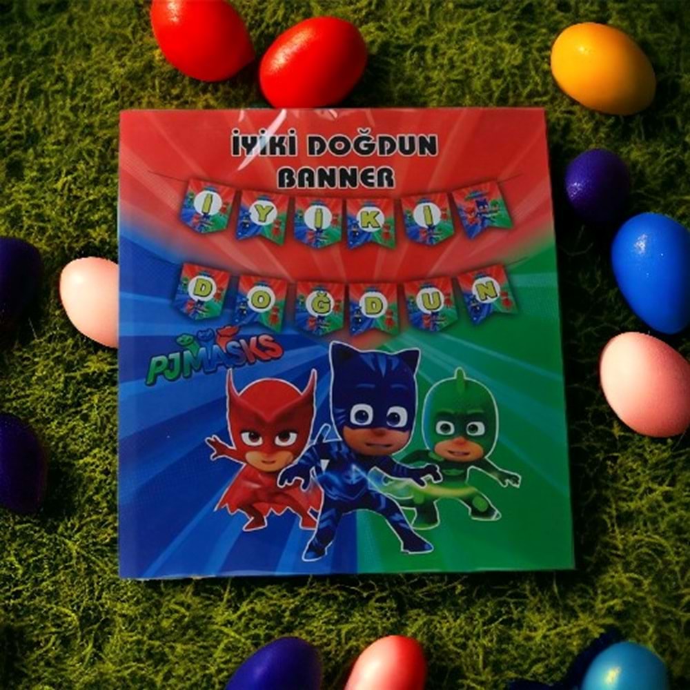 İYİ Kİ DOĞDUN BANNER - PJ MASKS - 15X17 CM
