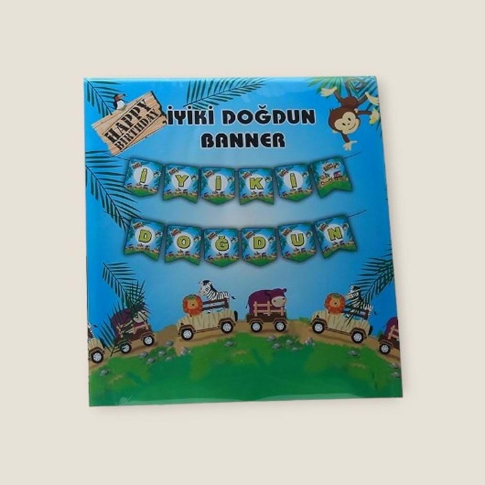İYİ Kİ DOĞDUN BANNER - SAFARİ - 15X17 CM