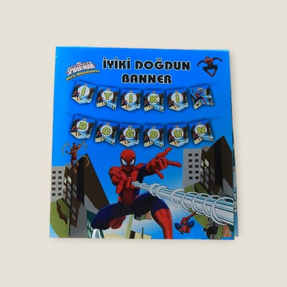 İYİ Kİ DOĞDUN BANNER - SPİDERMAN - 15X17 CM