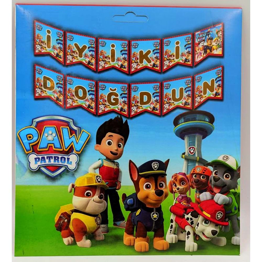İYİ Kİ DOĞDUN BANNER - PAW PATROL - 15X17 CM