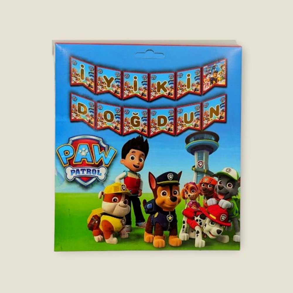 İYİ Kİ DOĞDUN BANNER - PAW PATROL - 15X17 CM