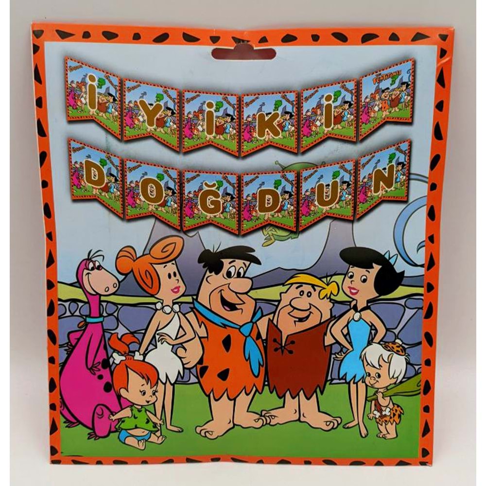 İYİ Kİ DOĞDUN BANNER - TAŞ DEVRİ - 15X17 CM