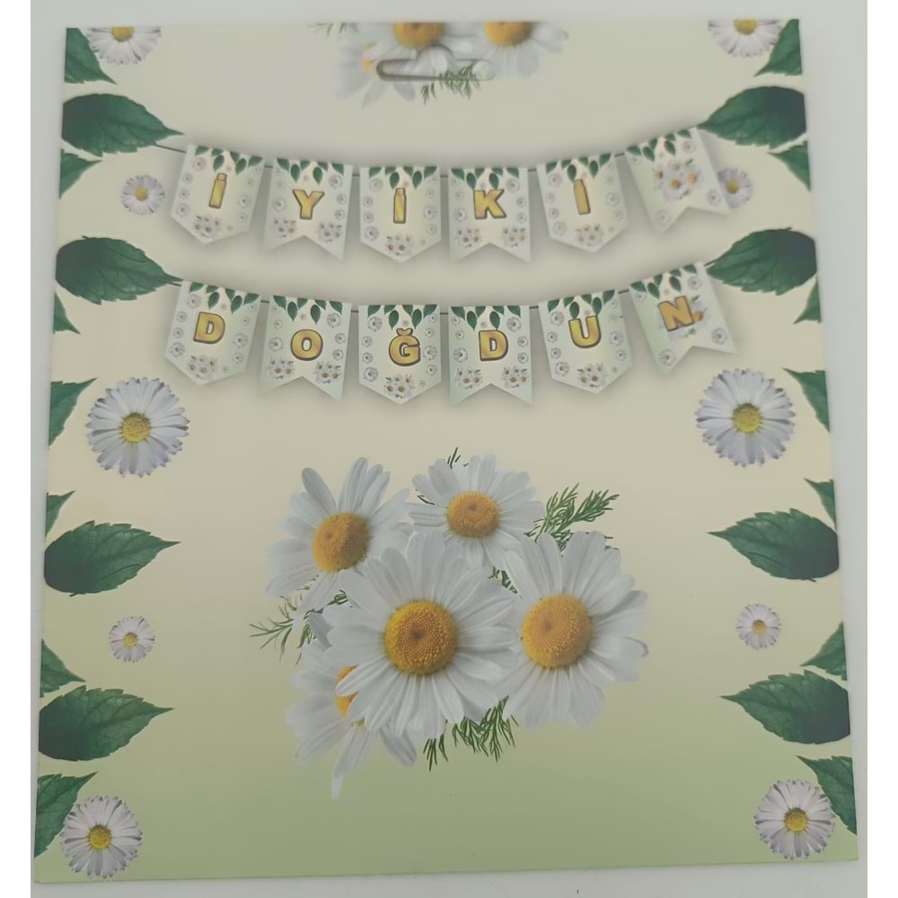 İYİ Kİ DOĞDUN BANNER - PAPATYA - 15X17 CM