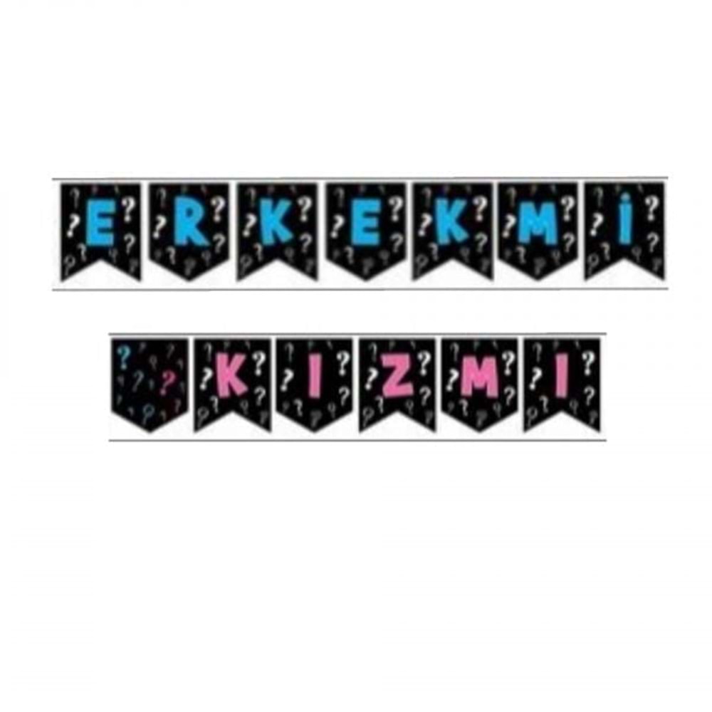 BANNER - KIZ MI ERKEK Mİ - 15X17 CM