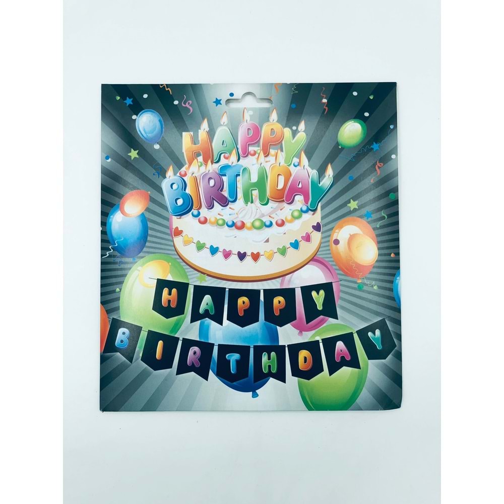 BANNER - HAPPY BİRTHDAY SİYAH RENKLİ
