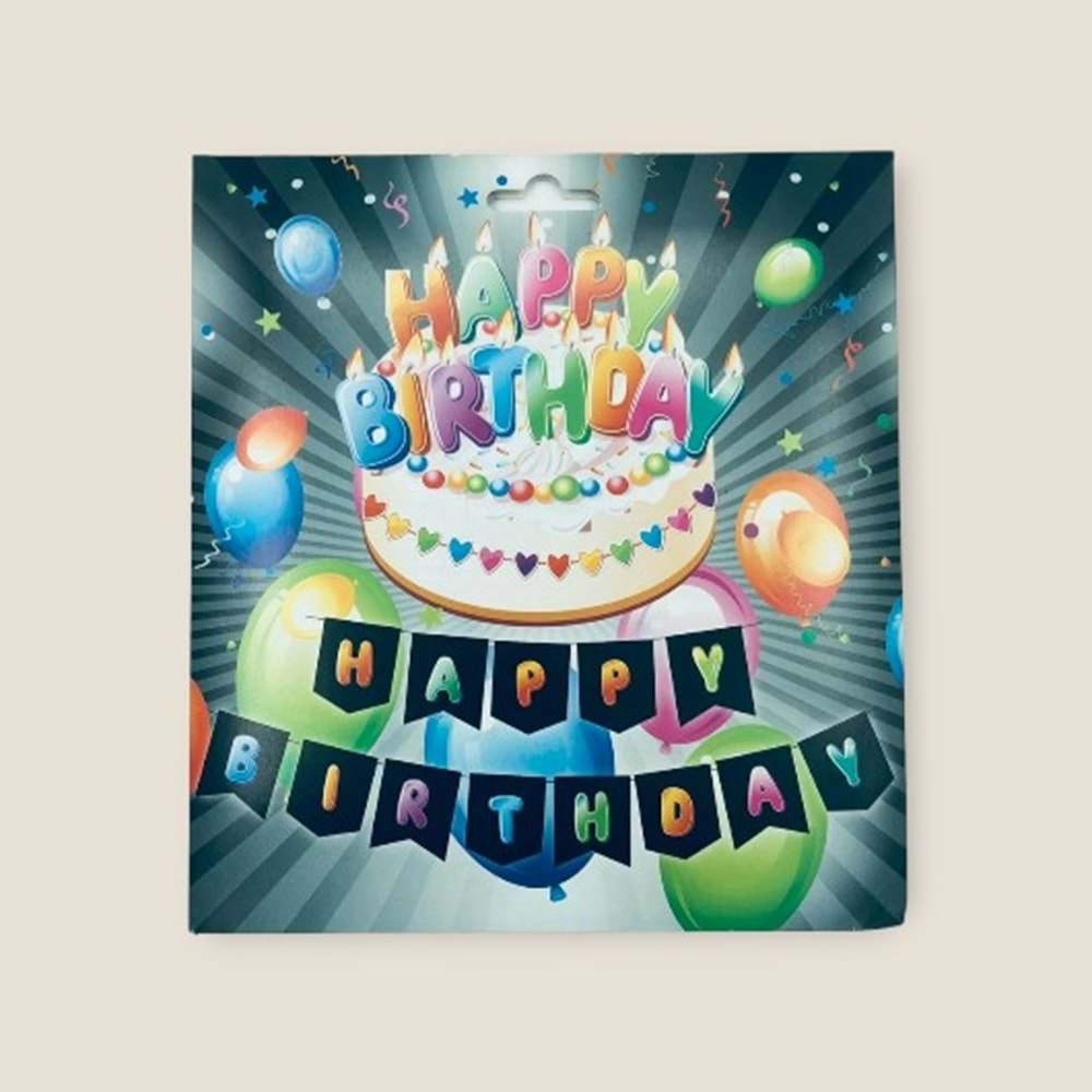 BANNER - HAPPY BİRTHDAY SİYAH RENKLİ