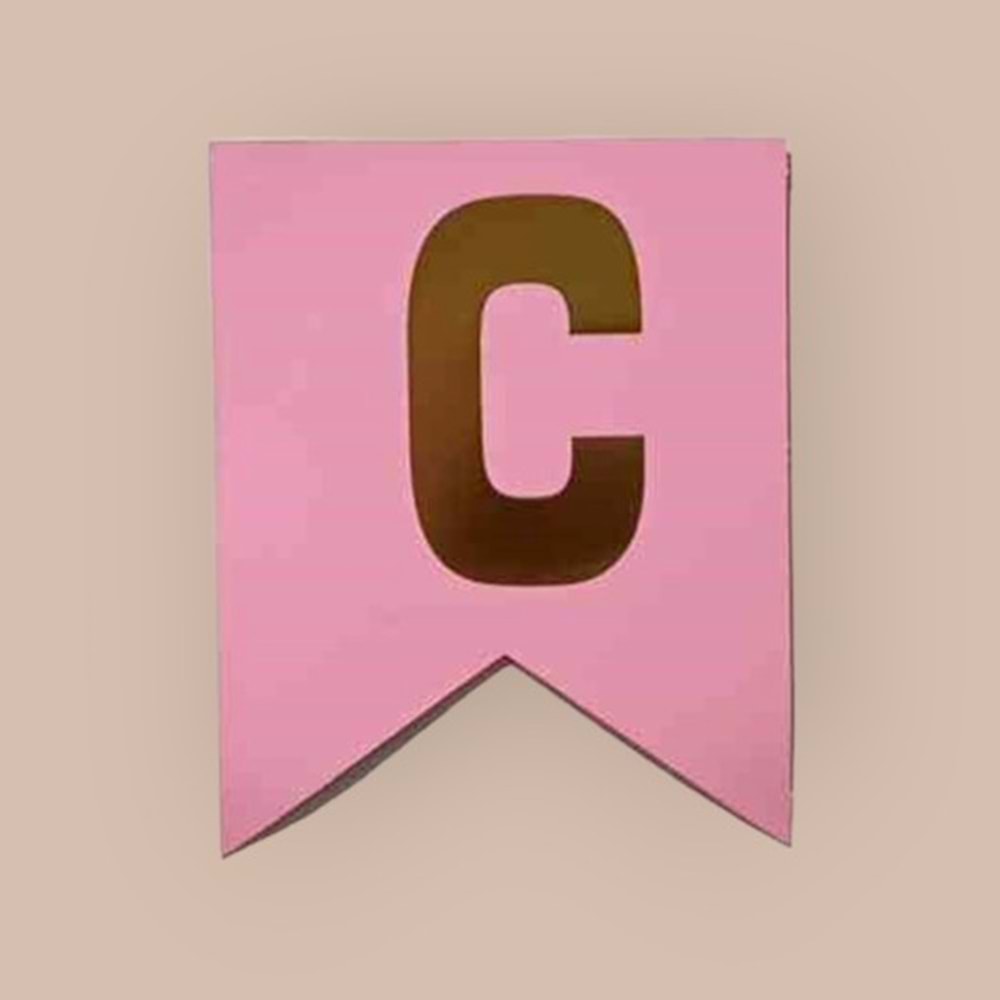 KAĞIT HARF - PEMBE ALTIN - C