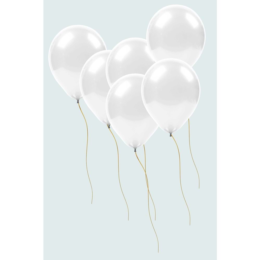 METALİK BALON - BEYAZ - 12'' - 100 LÜ