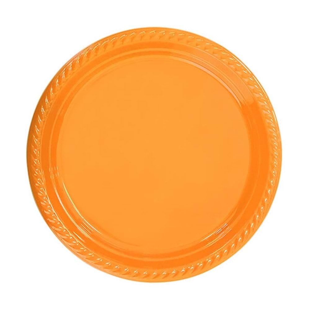 PLASTİK TABAK - 25Lİ - TURUNCU - 22 CM