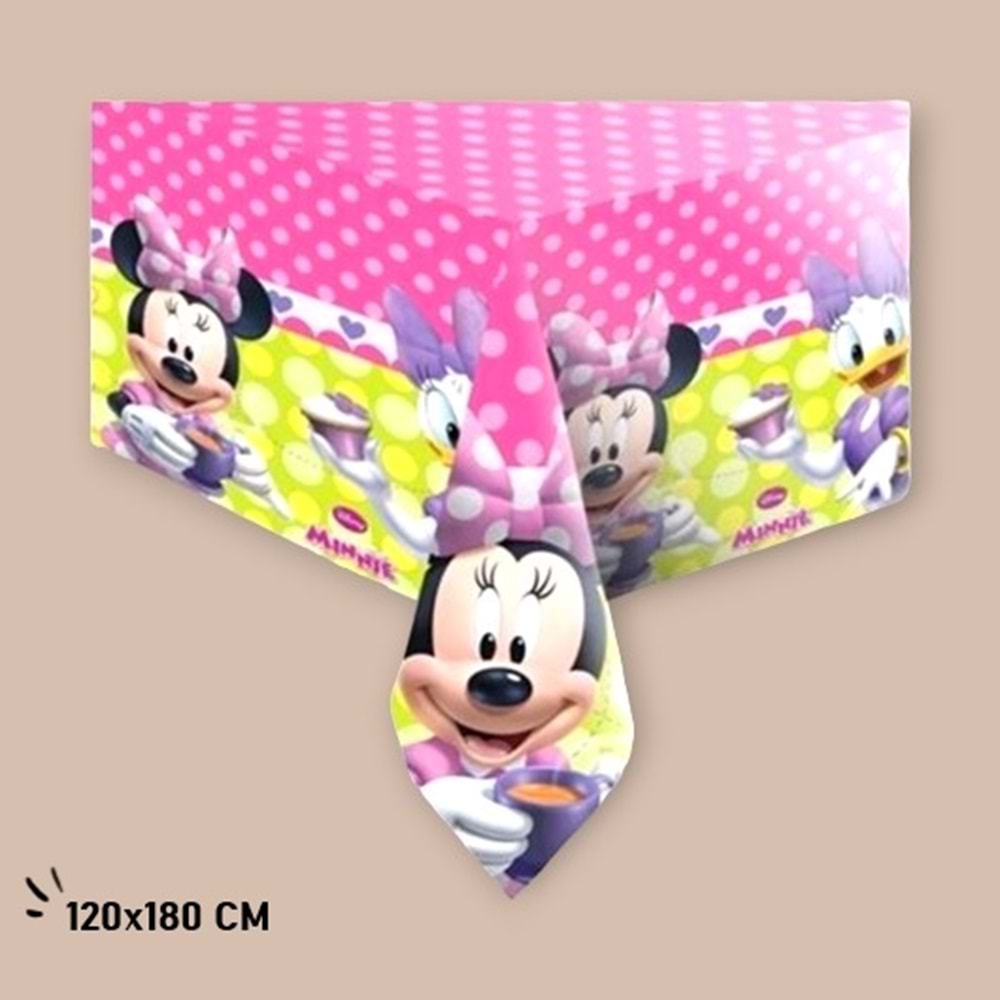 PLASTİK MASA ÖRTÜSÜ - BASKILI - MİNNİE MOUSE - 120X180 CM