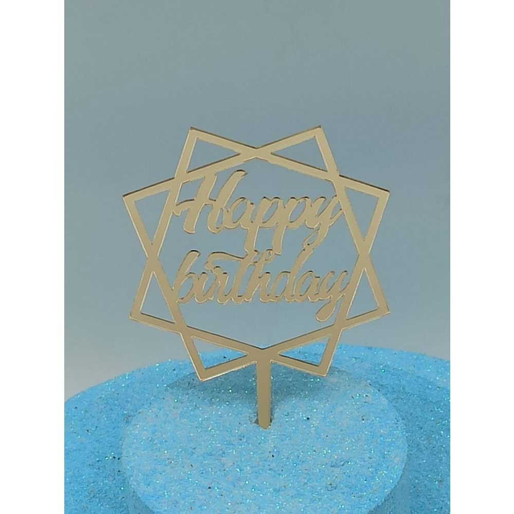 PLEKSİ YAZI - GOLD - HAPPY BİRTHDAY - 103