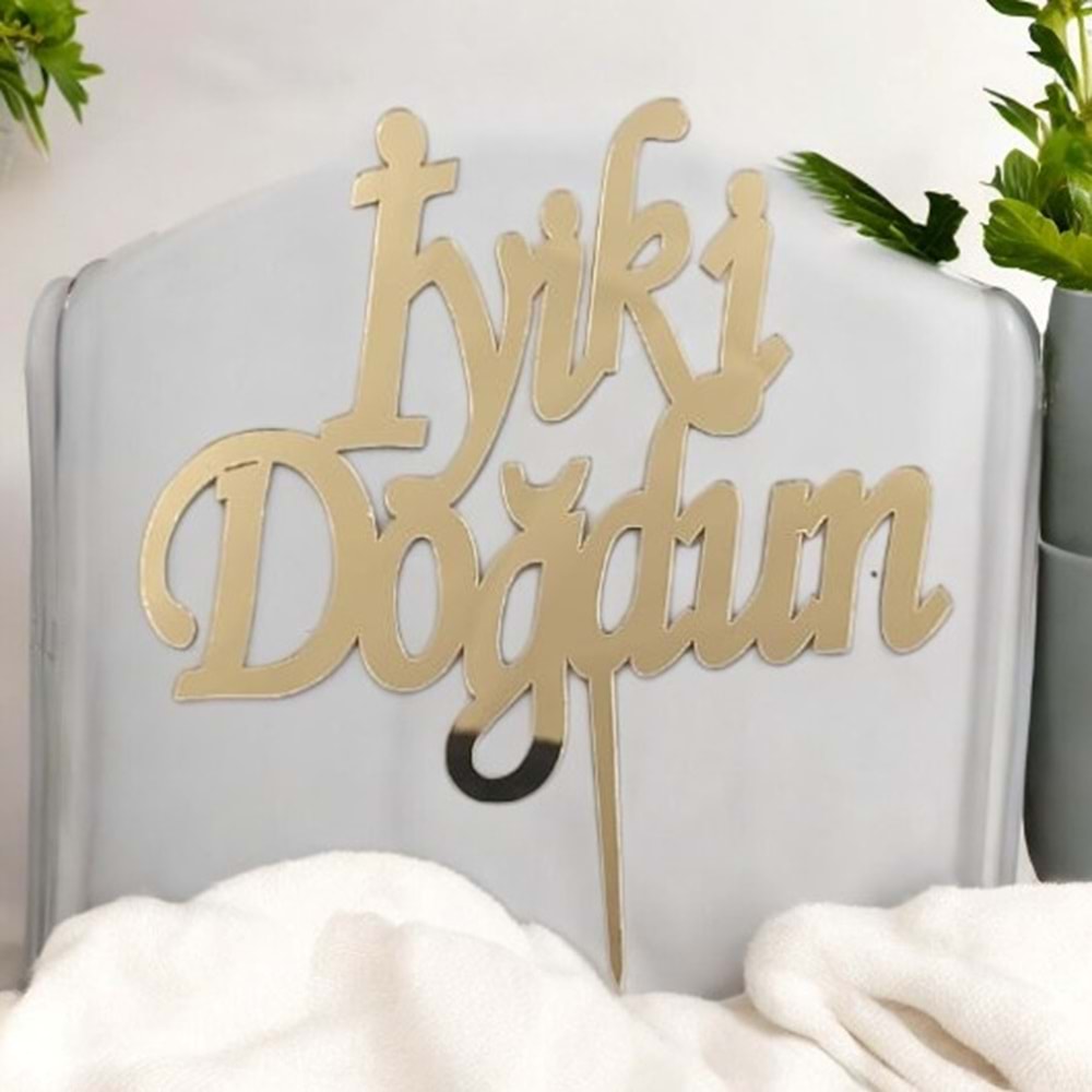 PLEKSİ YAZI - GOLD - İYİ Kİ DOĞDUN - 109