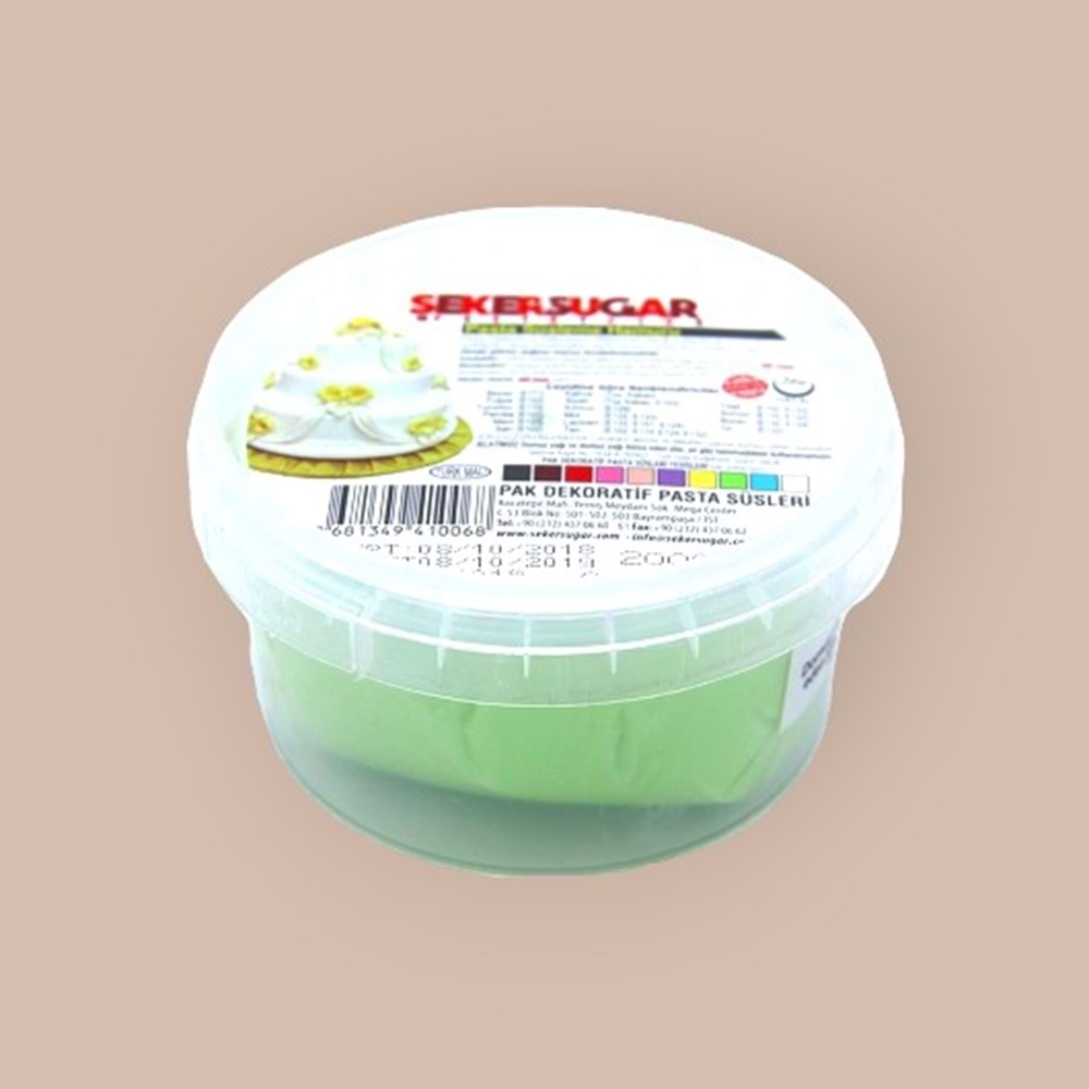 ŞEKER HAMURU - 200 GR - AÇIK YEŞİL