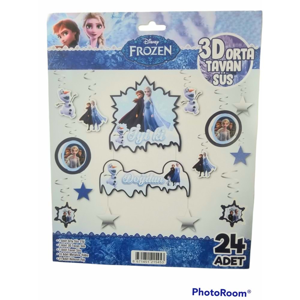 3D TAVAN SÜSÜ - 24 PARÇA - FROZEN