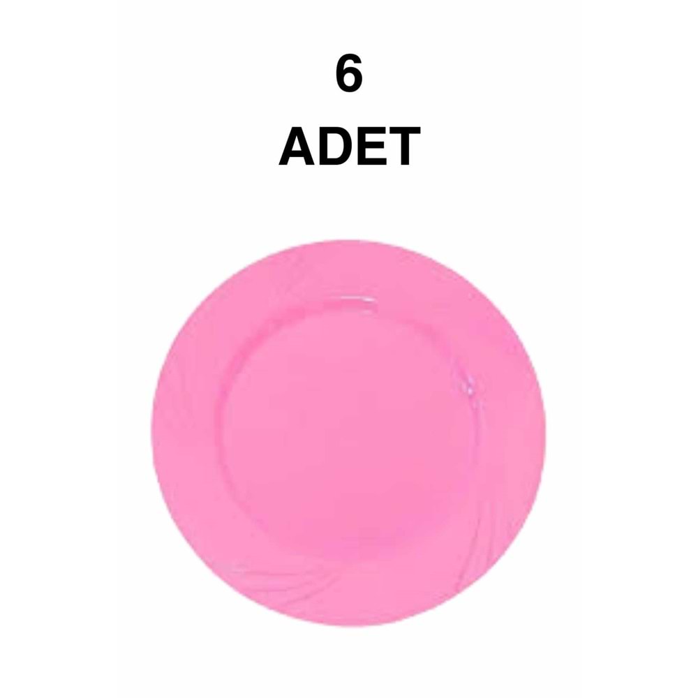 LÜKS PARTİ TABAĞI - PEMBE - 6LI - 22,5 CM