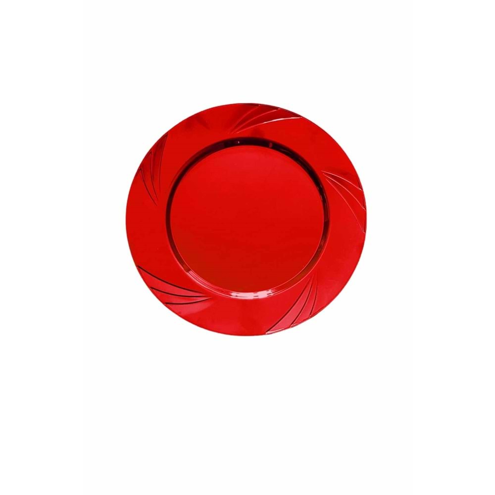 LÜKS PARTİ TABAĞI - KIRMIZI - 6LI - 22,5 CM