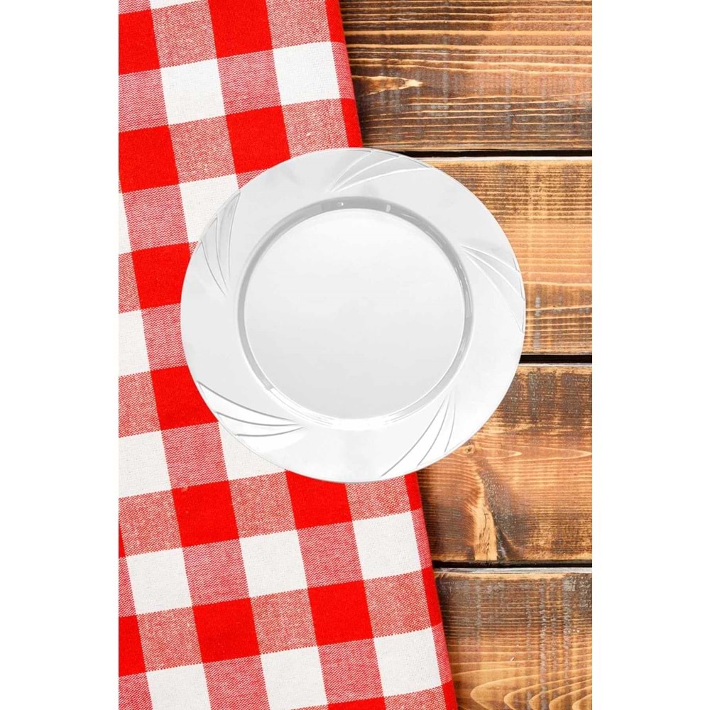 LÜKS PARTİ TABAĞI - BEYAZ - 6LI - 22,5 CM