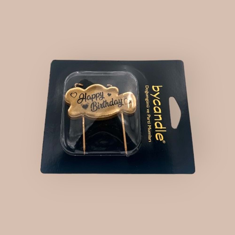 BYCANDLE - MUM - HAPPYBIRTHDAY - GOLD - 4X7 CM
