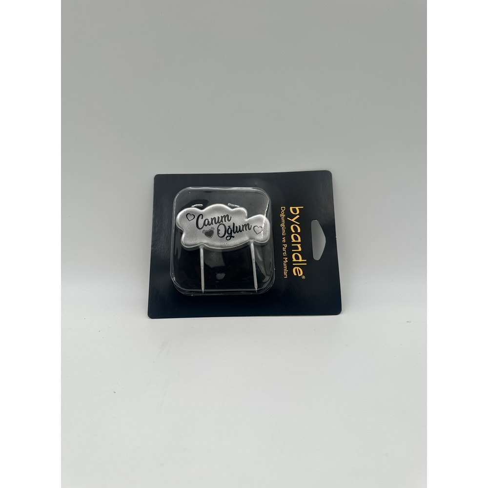 BYCANDLE - MUM - CANIM OĞLUM - GÜMÜŞ - 4X7 CM