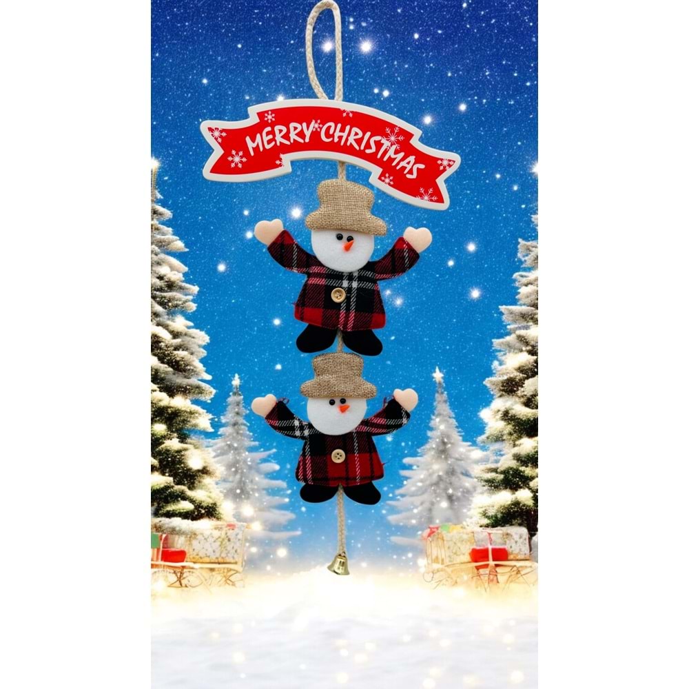 Çift Katlı Noel Kardan Adam Süsü - 