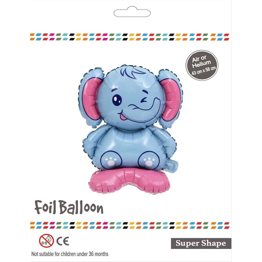 Ayaklı Fil Folyo Balon - 43x58cm